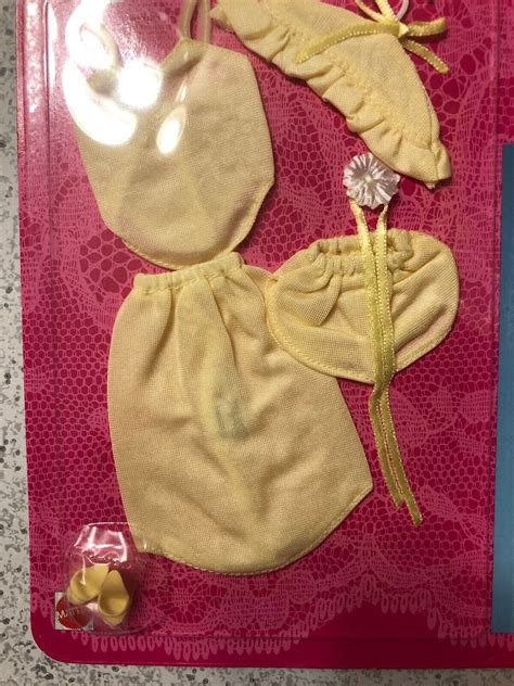 Vintage Fancy Frills Barbie Yellow Lingerie Foreign Issue Moc