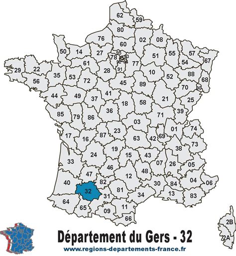 Département 32 : le GERS carte, région, localisation et départements ...