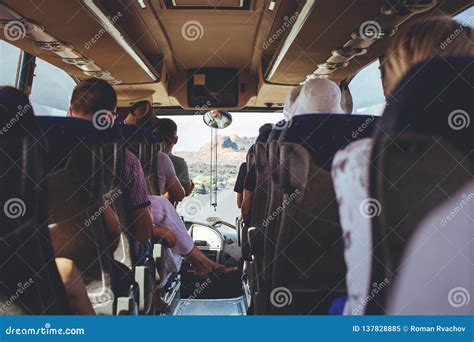 The Tourist Bus Interior with People Sitting Editorial Image - Image of ...