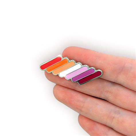 Lesbian Stripes Enamel Pin Compoco