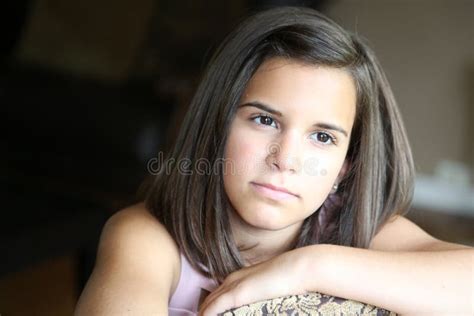 Close Up Of Serious Latina Girl Stock Image Image Of Depressed Adolescents