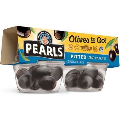 Pearls Olives To Go Pitted Large Black Ripe Olives 4 8oz 4pk Target