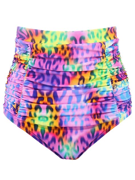 Relleciga Women S High Waisted Ruched Bikini Bottom Walmart