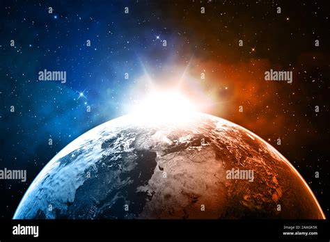 Earth Planet Viewed From Space D Render Of Planet Earth Elements Of