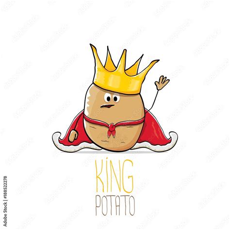 vector funny cartoon cool cute brown smiling king potato Stock Vector ...