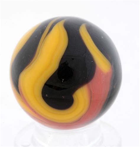 Lot Detail - CHRISTENSEN AGATE THREE-COLOR FLAME MARBLE.