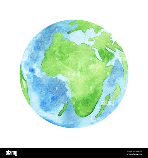 Planet Earth Water Color Illustration Symbol Of Life Nature