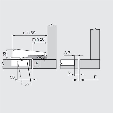 Петля MODUL c BLUMOTION под фальшпанель, вкладная, открывание 95 ...