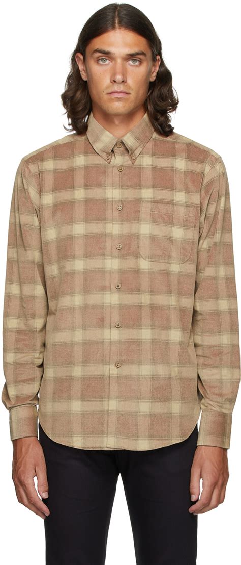 Naked Famous Denim Tan Red Easy Shirt Naked And Famous Denim