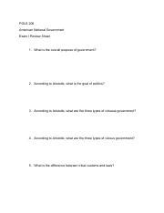 Pols Exam 1 Review Sheet Pdf POLS 206 American National Government