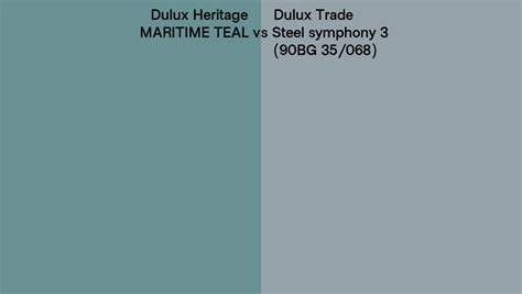 Dulux Heritage MARITIME TEAL Vs Dulux Trade Steel Symphony 3 90BG 35