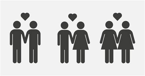 Various Couples Vector Icon Icolated On White Background Gay Heterosexual And Lesbian Couple