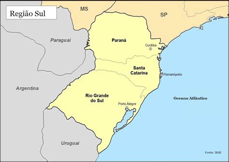 Mapa Santa Catarina E Rio Grande Do Sul FDPLEARN