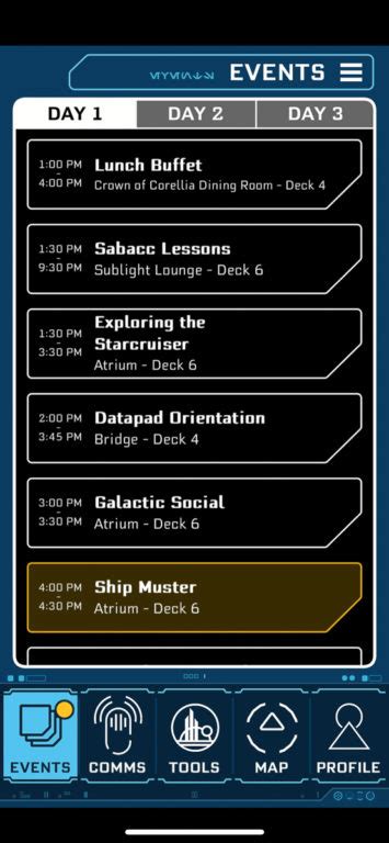 Activities Itinerary On Star Wars Galactic Starcruiser