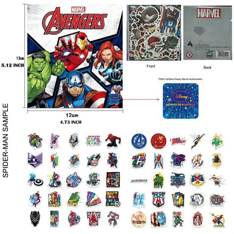 50PCS Marvel Avengers Officially Licensed Vinyl Stickers Hero Tony