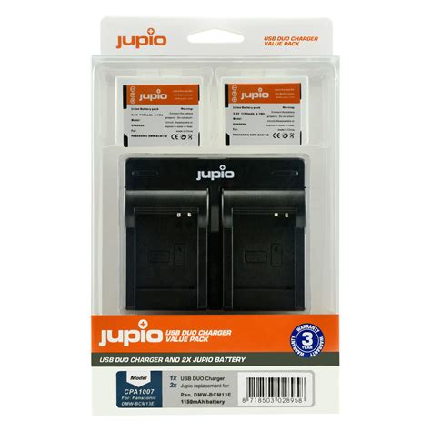 Jupio Kit 2x Battery DMW BCM13E USB Dual Charger Kamera Express