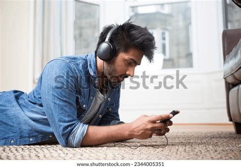 Indian Man Lying On Floor Home Stock Photo Shutterstock