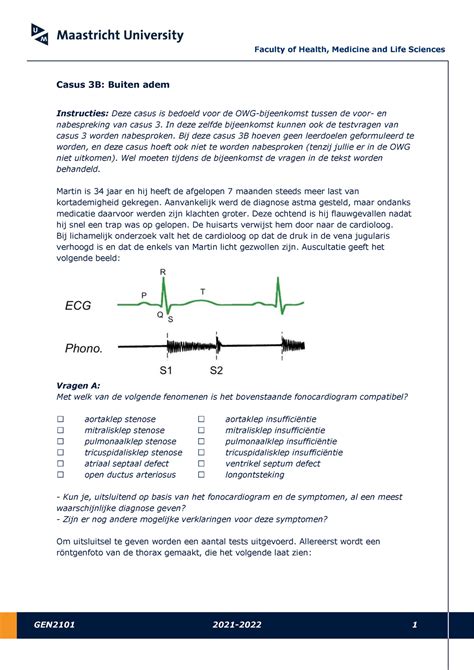 Casus 3B Buiten Adem Casus 3B Buiten Adem Instructies Deze Casus Is