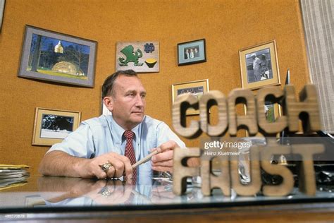 Closeup portrait of Notre Dame head coach Gerry Faust during photo ...