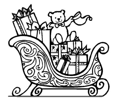 Coloriage Traîneau de Noël 1 télécharger et imprimer gratuit sur