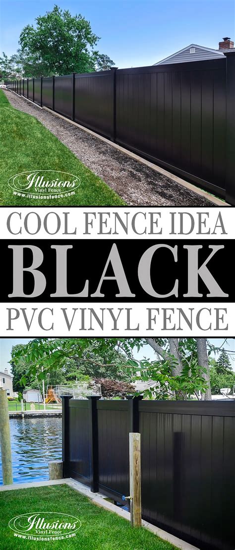 Black PVC Vinyl Privacy Fencing Panels - Illusions Vinyl Fence