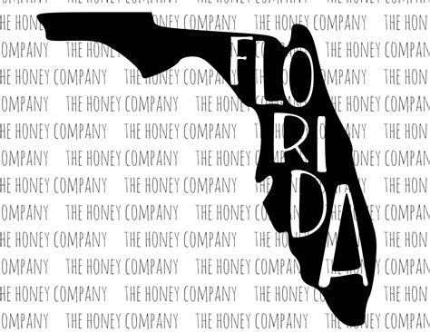 Florida Svg Png Dxf State Outline Instant Download Silhouette Etsy