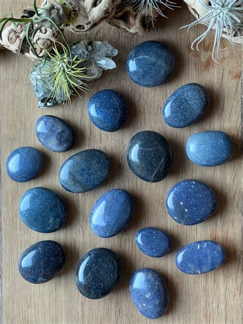 Lazulite Palm Stones Lazurite Dumortierite Etsy