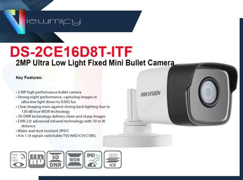 Ds Ce D T Itf Mm Mp Ultra Low Light Fixed Mini Bullet Camera