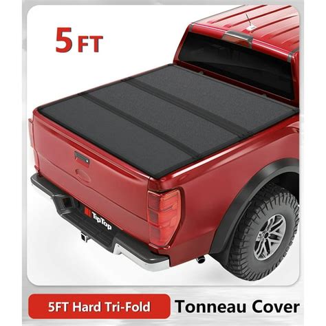 Tiptop Tri Fold Hard Tonneau Cover Truck Bed Frp On Top For 2019 2023 Ranger 5ft Bed 61