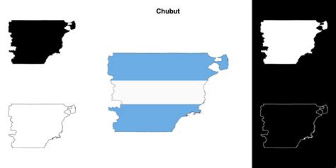 Chubut province outline map set 44010906 Vector Art at Vecteezy