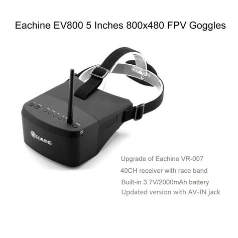 Eachine EV800 FPV Goggles 5 8G 40CH Raceband Auto Searching With 5 Inch