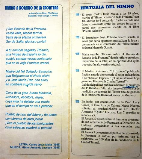 Carlos Jesús Maita Rosario de la Frontera EL HIMNO A ROSARIO DE LA