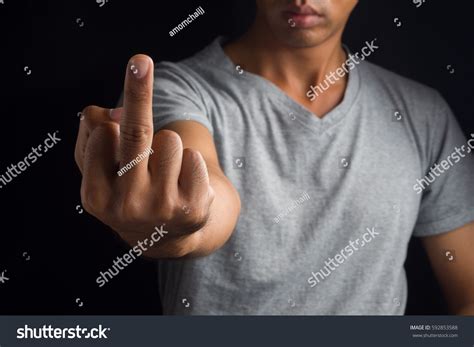 Man Showing Fuck Off Middle Finger Stock Photo Shutterstock
