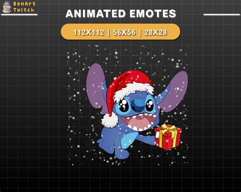 Animated Twitch Emote Christmas Stitch Give A Gift Cute Stitch Twitch