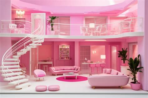 Premium AI Image | Barbie doll pink interiour modern house every ...