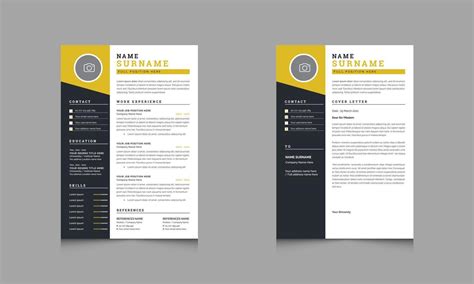 Personal Profile Resume Design Template Black and Yellow color Cv Layout 21939812 Vector Art at ...