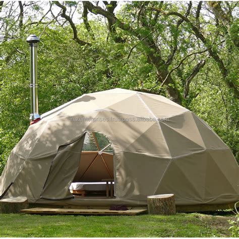 Pvc Glamping Geodesic Tent Dome Piece Customized Cotton Canvas