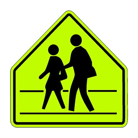 School Crossing Symbol With Crosswalk - Print Plus Designz