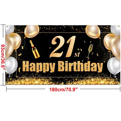 Buy HOWAF Extra Large 21st Birthday Photo Booth Backdrop Background