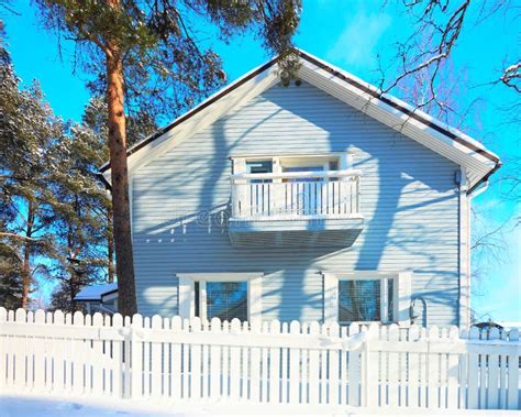 House and Snow Winter Christmas Finland in Lapland Stock Photo - Image ...