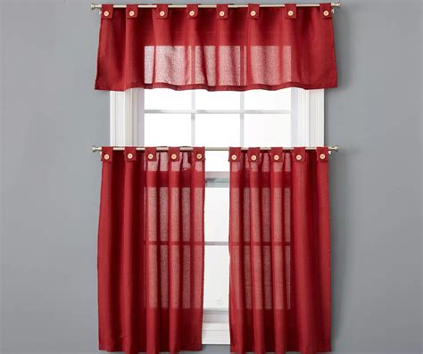 Real Living Chambray Red Valance & Tier 3-Piece Curtain Set | Big Lots