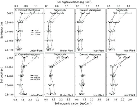 Soil A Organic Carbon And B Inorganic Carbon Profiles In Native Big