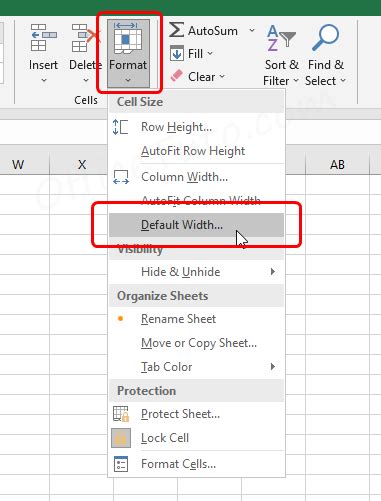 How To Set A New Default Column Width And Row Height In Excel Officetuto