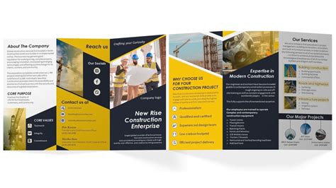 Construction Company Brochure Trifold PPT Presentation