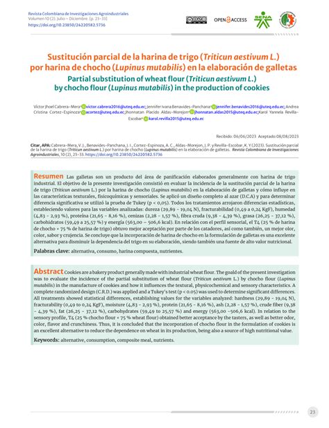 Pdf Sustituci N Parcial De La Harina De Trigo Triticun Aestivum L