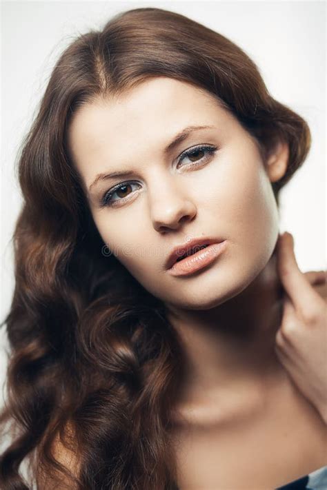 Cute Brunette Stock Photo Image Of Vogue Brunette Curly