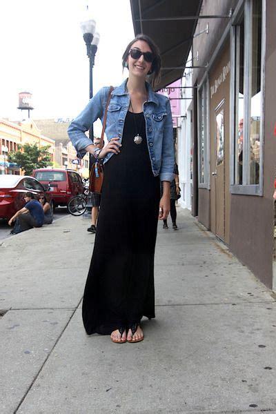 Maxi Dress With Denim Jacket Augustine Blakely