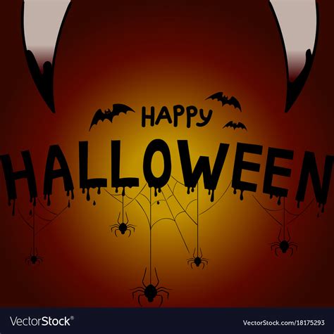 Happy Halloween Concept Post Card Background Vector Image