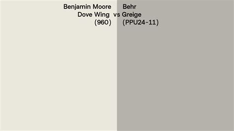 Benjamin Moore Dove Wing 960 Vs Behr Greige PPU24 11 Side By Side