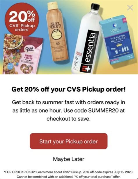 20 Off Your Purchase When You Order Online And Pick Up In Store At CVS